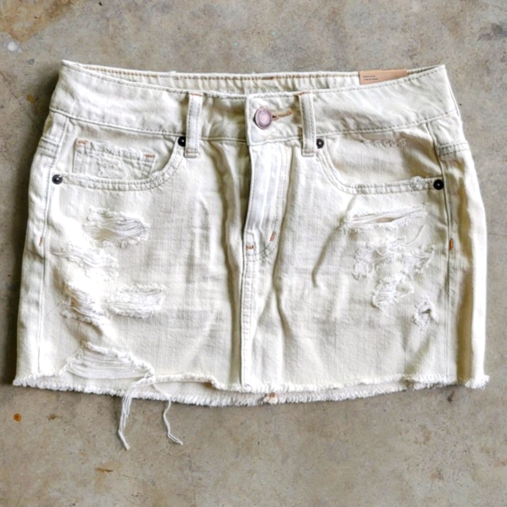 American eagle denim mini skirt